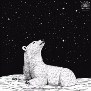 Stargazing Polar Bear Coloring Pages