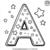 Starry Letter A Coloring Pages