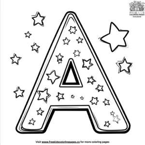 Starry Letter A Coloring Pages