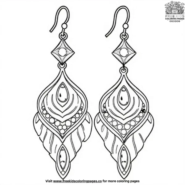 Statement earrings coloring pages