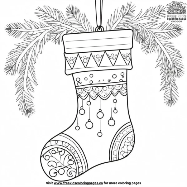 Stocking ornament coloring pages