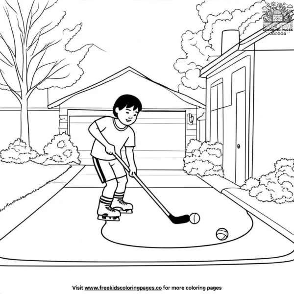 Street hockey coloring pages