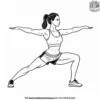 Stretching and Fitness Routine Coloring Pages