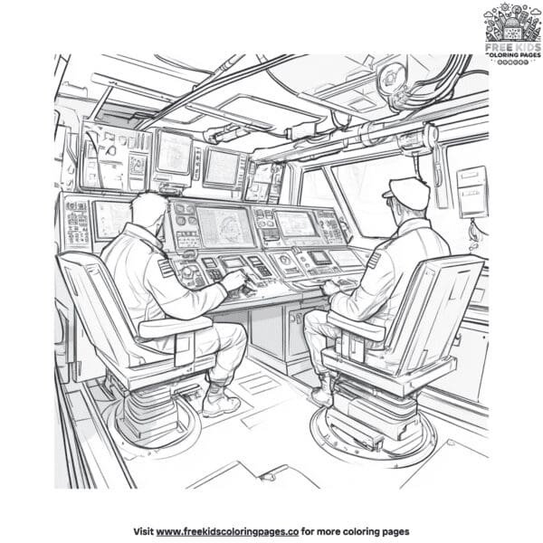 Submarine crew coloring pages