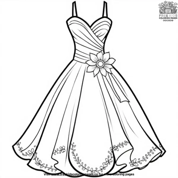 Summer dresses coloring pages