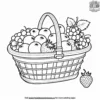 Summer Fruit Basket Coloring Pages