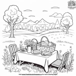 Summer Picnic Fun Coloring Pages