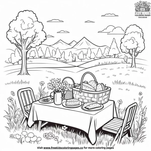 Summer picnic fun coloring pages