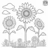 Sunflower Fields Coloring Pages