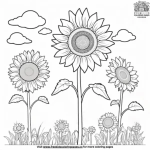 Sunflower Fields Coloring Pages