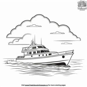 Sunset Cruise On The Water Coloring Pages