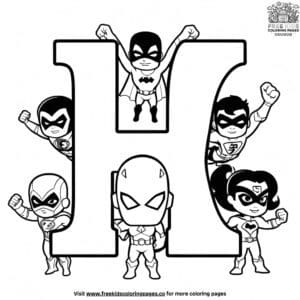 Superhero ABC Squad Coloring Pages