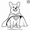 Superhero Corgi Coloring Pages