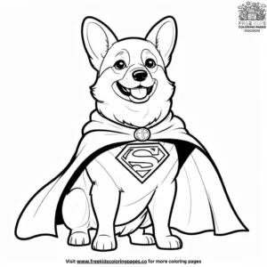 Superhero Corgi Coloring Pages