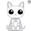 Superhero Kawaii Cat Coloring Pages