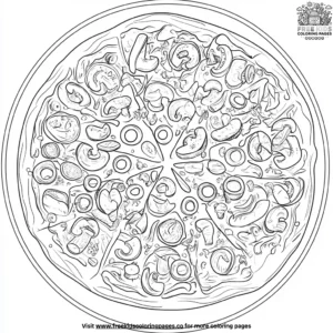 Supreme Pizza Feast Coloring Pages