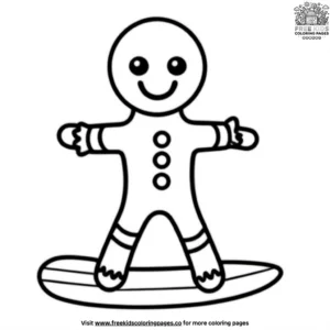 Surfing Gingerbread Buddies Coloring Pages