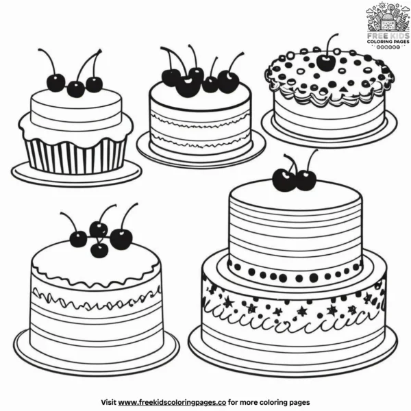 Sweet cake coloring pages