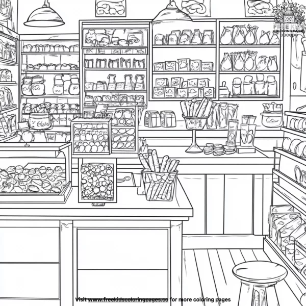 Sweet candy shop coloring pages