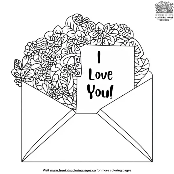 Sweet love notes coloring pages