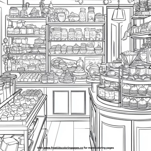 Sweet shop coloring pages