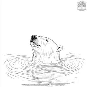 Swimming Polar Bear Coloring Pages