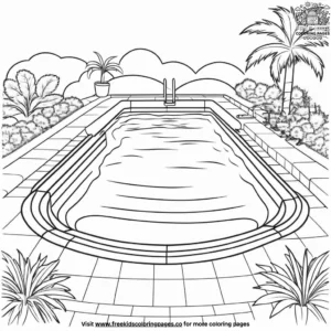 Swimming Pool Coloring Pages