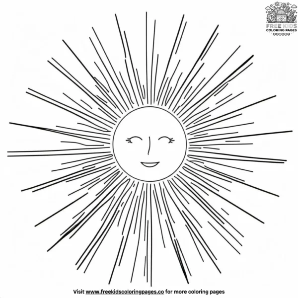 Swirly sun rays coloring pages