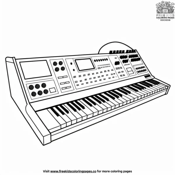 Synthesizer coloring pages