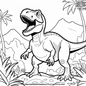 T-rex safari coloring pages