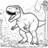 T Rex Roaring World Coloring Pages