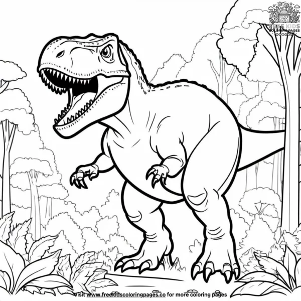 T rex roaring world coloring pages