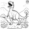 T Rex Stomp Fun Coloring Pages