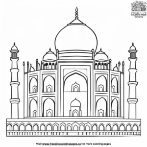 Taj Mahal Wonder Coloring Pages