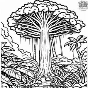 Tall Jungle Trees Coloring Pages