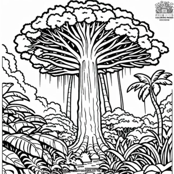 Tall jungle trees coloring pages