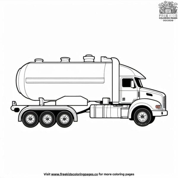 Tanker truck haul coloring pages