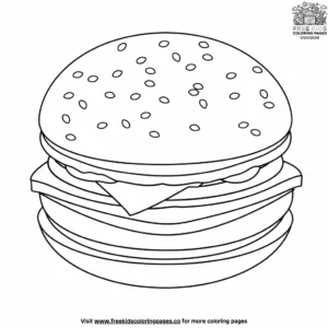 Tasty Burger Emoji Coloring Pages