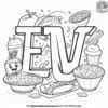 Tasty Food Letters Coloring Pages