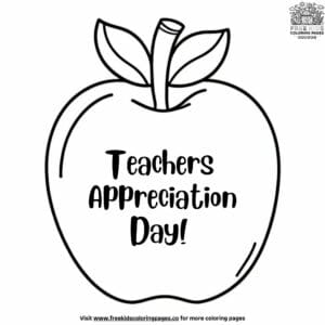 Teachers Appreciation Day Apple Coloring Pages