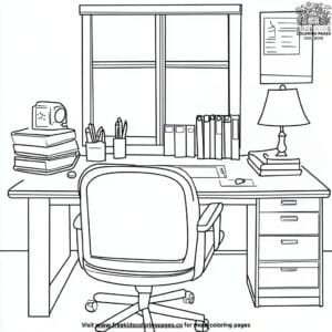 Teacher's Desk Coloring Pages