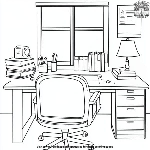 Teacher's desk coloring pages