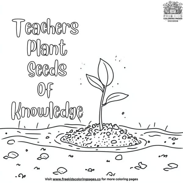 Teachers grow minds coloring pages