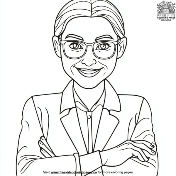 Teacher's smile coloring pages