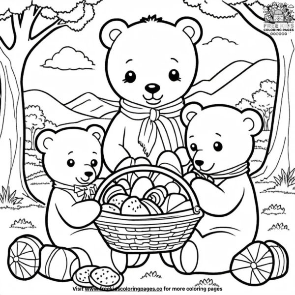 Teddy bear picnic coloring pages