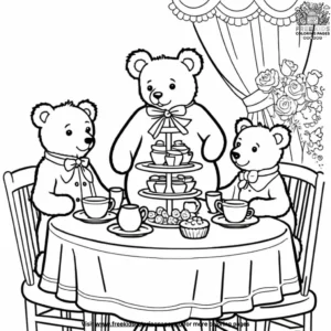 Teddy Bear Tea Party Coloring Pages