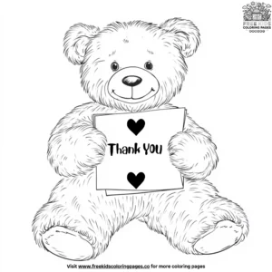 Teddy Bear Thank You Coloring Pages