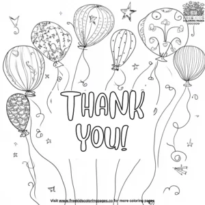 Thank You Balloons Coloring Pages