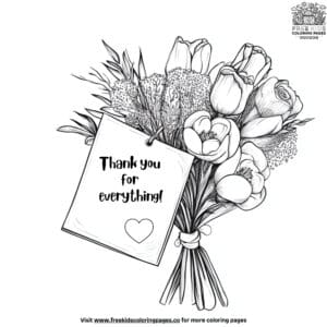 Thank You Bouquet for Teachers Coloring Pages