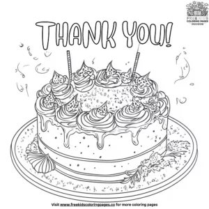 Thank You Cake Coloring Pages